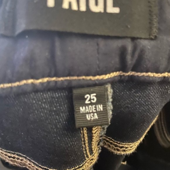 Paige Hidden Hills Mid Rise Straight Leg Dark wash Jeans Size 25 - Picture 9 of 14